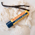Burt's Bees vanilla bean lip balm texture and application preview
