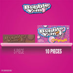 Individually wrapped ten piece packs of classic soft textured pink bubble gum.