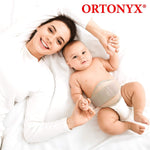Close up of breathable moisture-wicking elastic cotton fabric on Ortonyx belt
