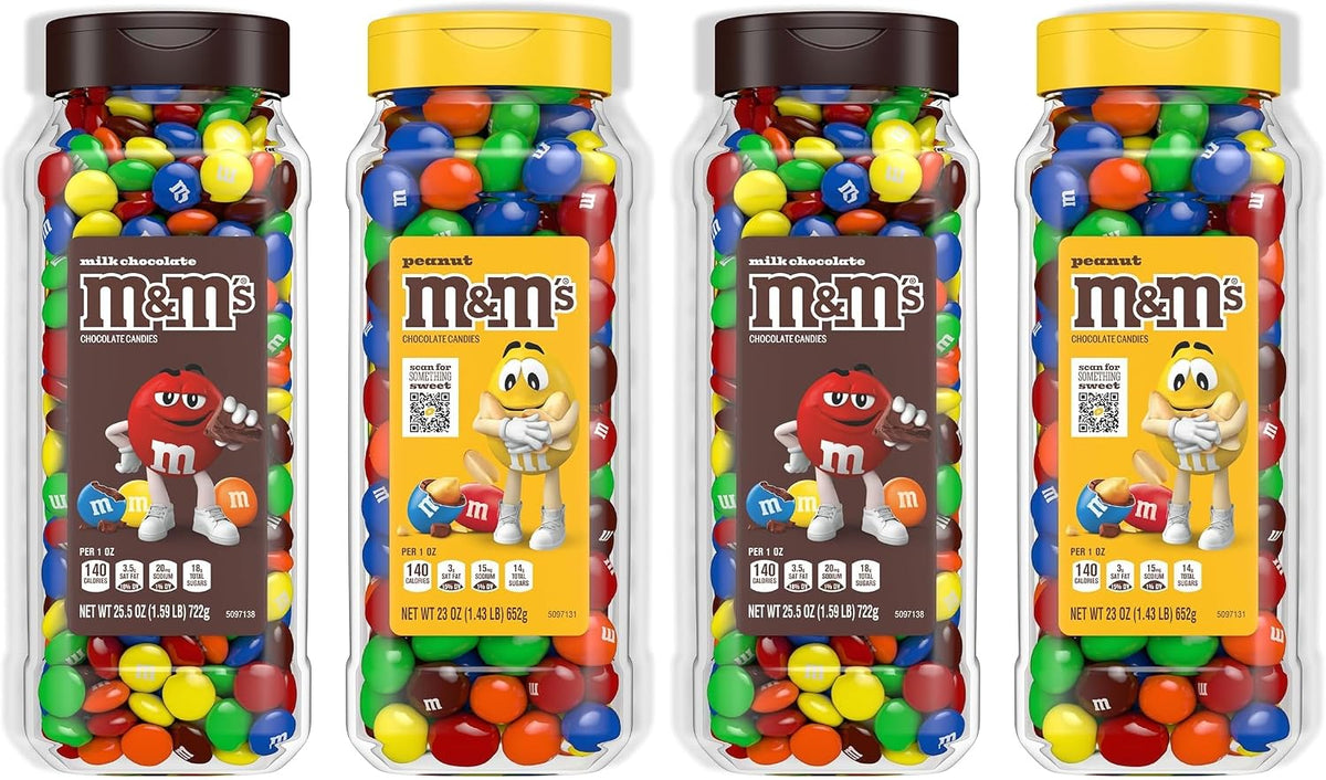 Back label of peanut candy jar highlighting ingredients list and nutritional information