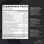 Sports Research Hydrate fitness drink packaging highlighting natural flavors and zero sugar formula