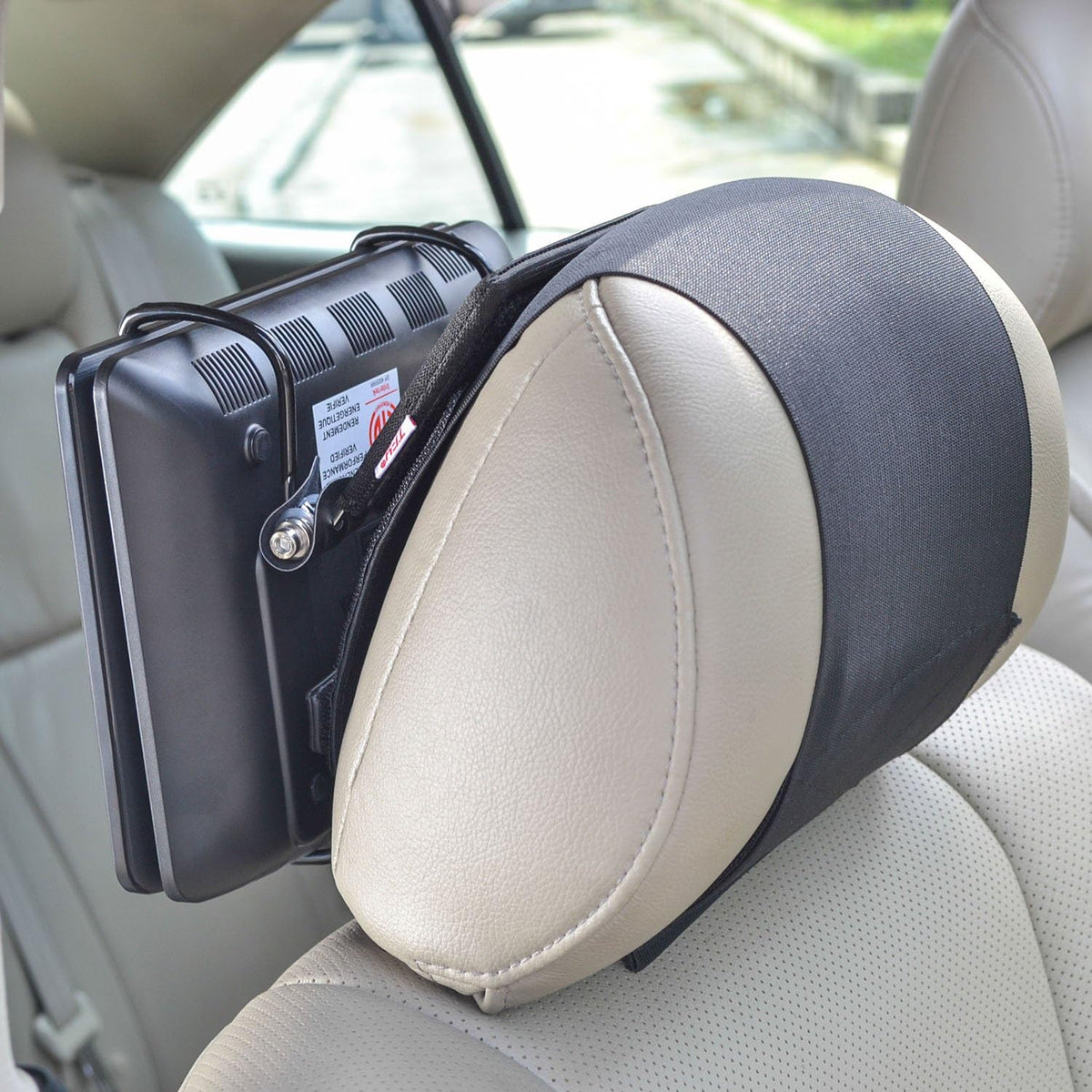 TFY Car Headrest Mount for Swivel & Flip DVD Player Black | Compatible with Swivel DVD Players | Universal Fit | Adjustable | Portable | Swivel screen support | Angle adjustable - Image 9