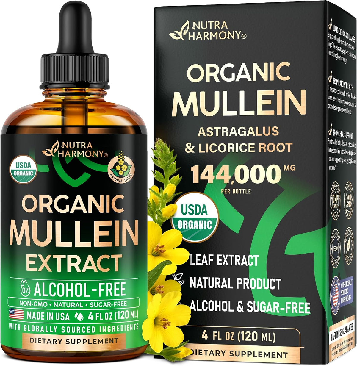 Mullein Drops for Lungs - USDA Organic Mullein Leaf Extract Liquid - 2 oz | Respiratory Health Support for Women & Men - Lung & Bronchial Cleanse for Smokers - As Tincture, Tea, Pills - Image 10