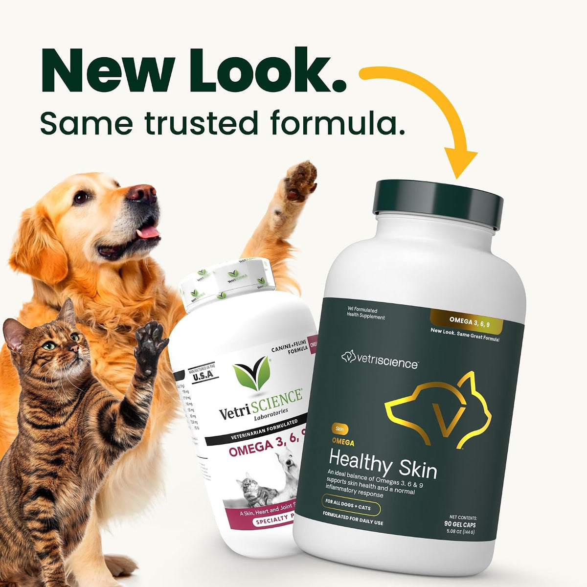 VetriScience 3 6 9 fish oil supplement gel caps for dogs and cats.