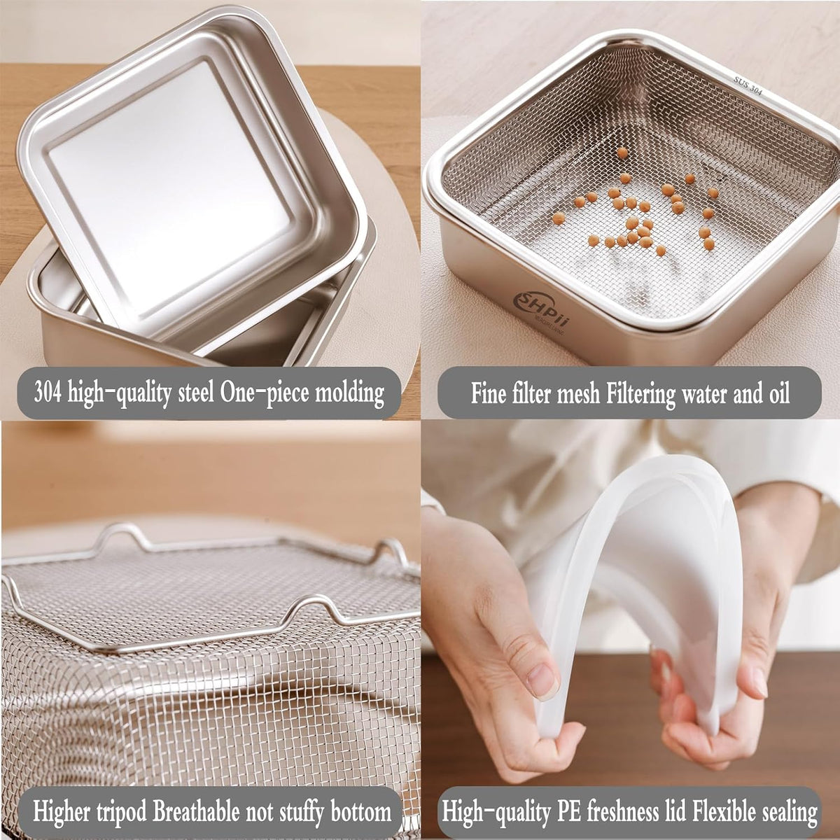 SHPii multi-functional kitchen colander lifestyle view