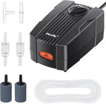 Pawfly aquarium air pump front view showing dual outlets