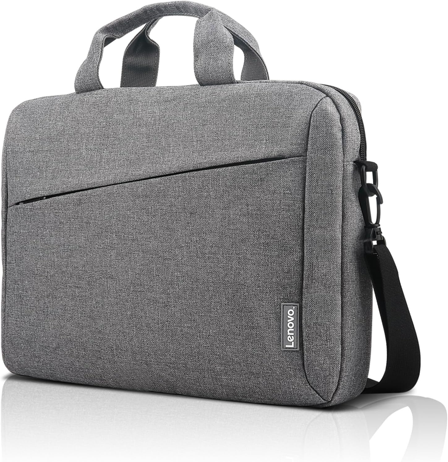 Lenovo casual laptop briefcase T210 front view showing grey water repellent fabric