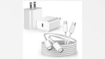 Packaging layout of the authentic twenty watt Type C dual charger bundle.