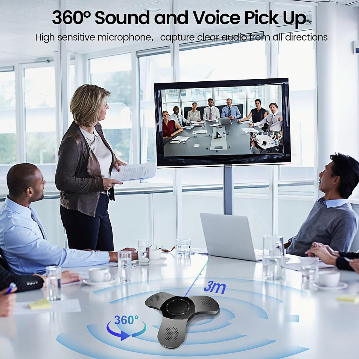 Svemei wireless speaker connected on office desk setup