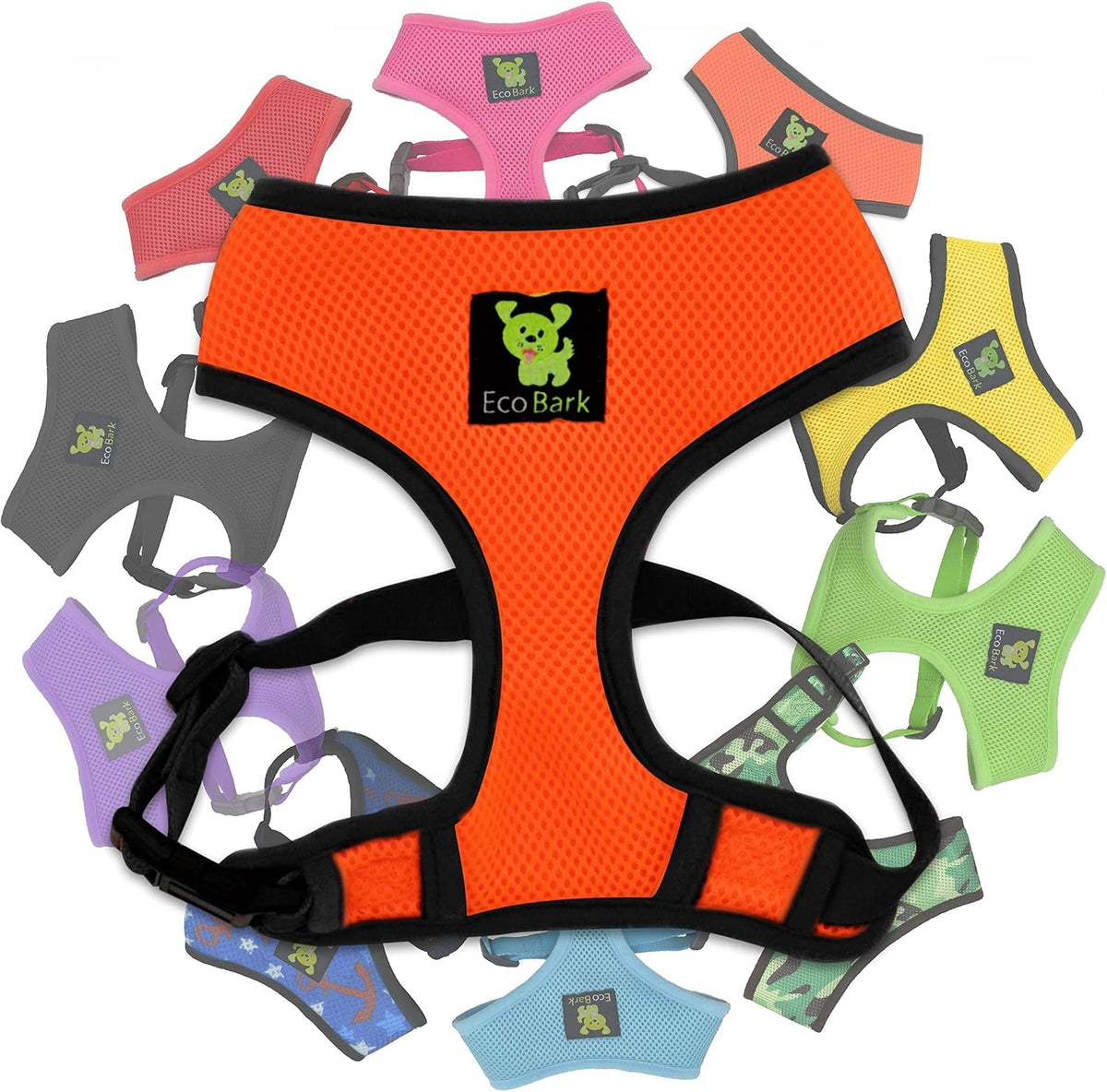 EcoBark Dog Harness, Soft Mesh No Pull & No Choke Vest, Green, XL | Luxurious Eco Friendly Over the Head Vest Harness, Padded Breathable Body Halter, for Large Puppies & Medium Breeds - Image 15