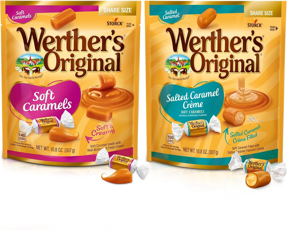 Werthers Original Caramel Candy Variety Pack 3 - 2.65 oz Each - Classic Hard, Creamy Caramel Filled & Apple Filled Caramels | Bulk Candy - Individually Wrapped Perfect for Snack Box, Party Favor, Thank You & Holiday Gift Bag - Image 11