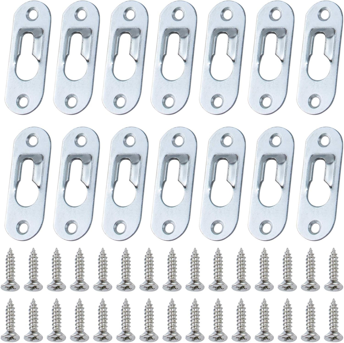 AUEAR, Metal Keyhole Hanger Picture Frame Mirror Cabinet Hanging Fasteners Hardware Flush Wall with Mount Screws (50 Pack, Black) - Image 12