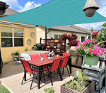 Infrange rectangle sun shade sail turquoise front view