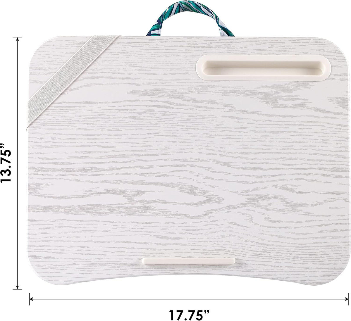 LapGear tropical palm leaves lap desk in use with laptop