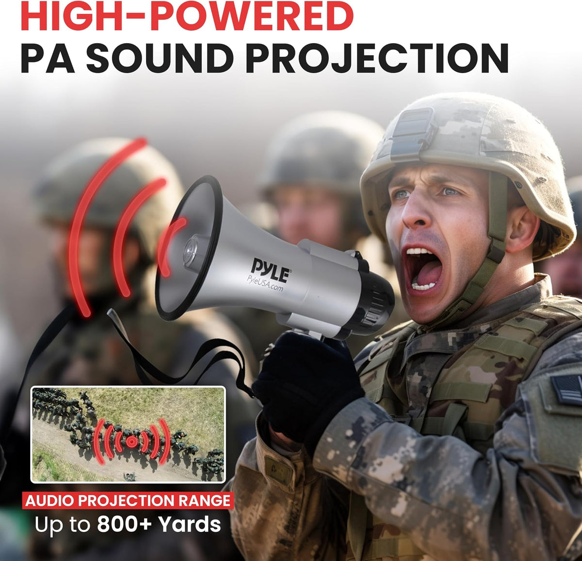 Pyle battery operated megaphone battery compartment open view
