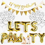 Legendog golden dog paw print balloons front view