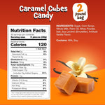 Chewy vanilla caramel cubes bulk pack close up view
