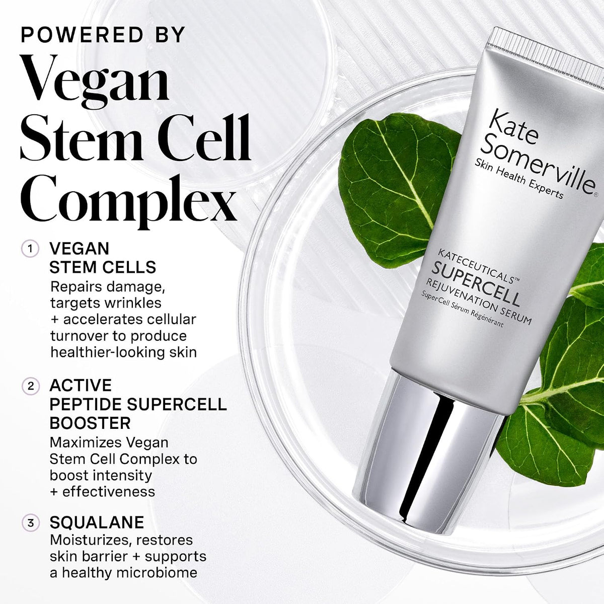 Luxury clinic grade vegan stem cell serum by Kate Somerville UK