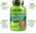 NATURELO Bone Strength 240 vegetarian capsules bottle label details