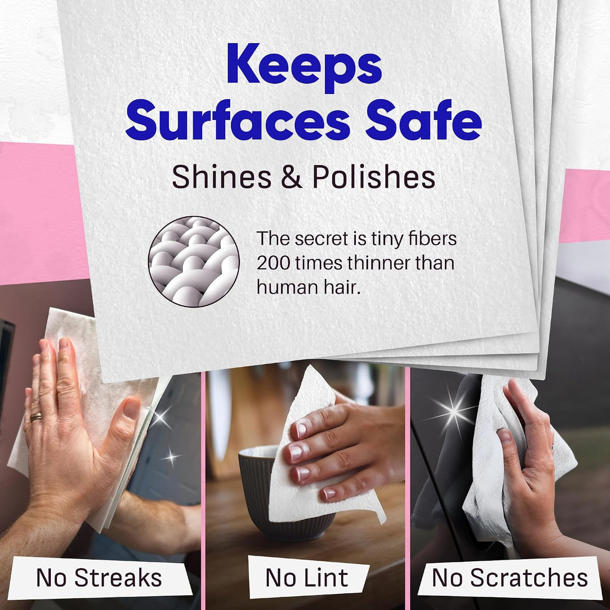 Stacked set of eleven Kaywos microfiber cleaning towels