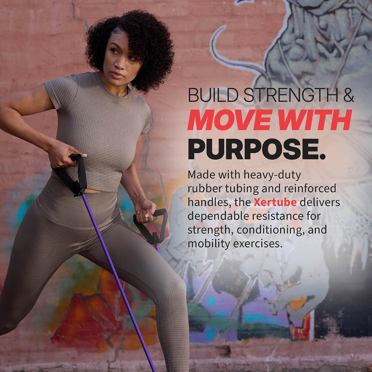 SPRI Xertube exercise cord with ergonomic foam handles
