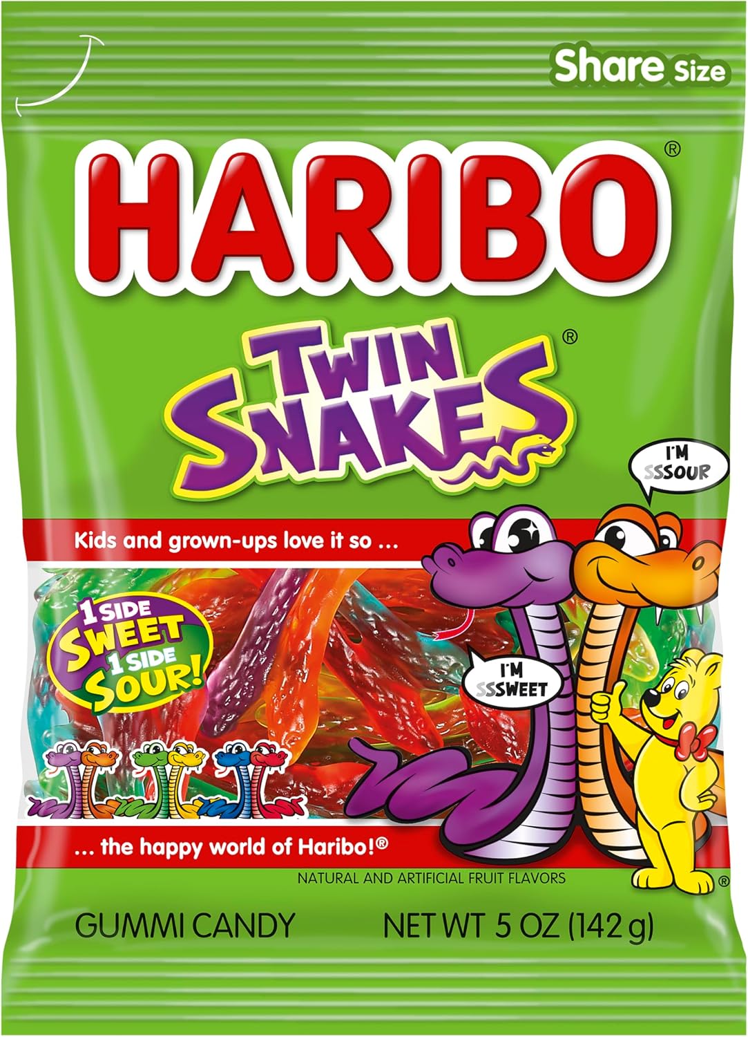 Share size pack of Haribo Twin Cherries gummy candy imported to India.