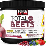 Force Factor Total Beets Energy Drink Mix front view of 214 gram container for nitric oxide boost.