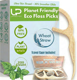 LP LivingPro Twin Line Biodegradable Floss Picks 220 count pack front view showcasing eco friendly packaging