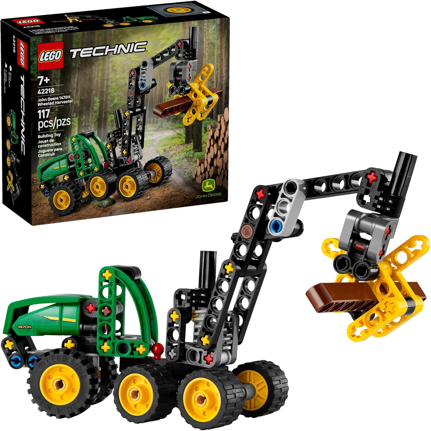 Lego Technic John Deere 1470H Wheeled Harvester front view