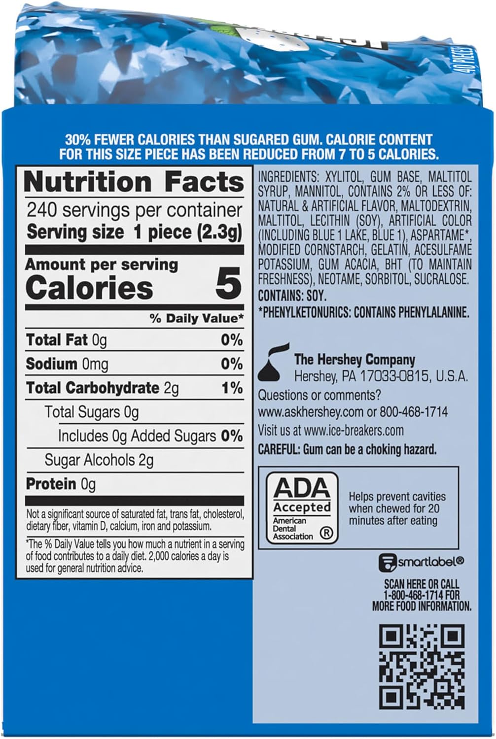 ICE BREAKERS Peppermint sugar free gum cubes with cooling crystals
