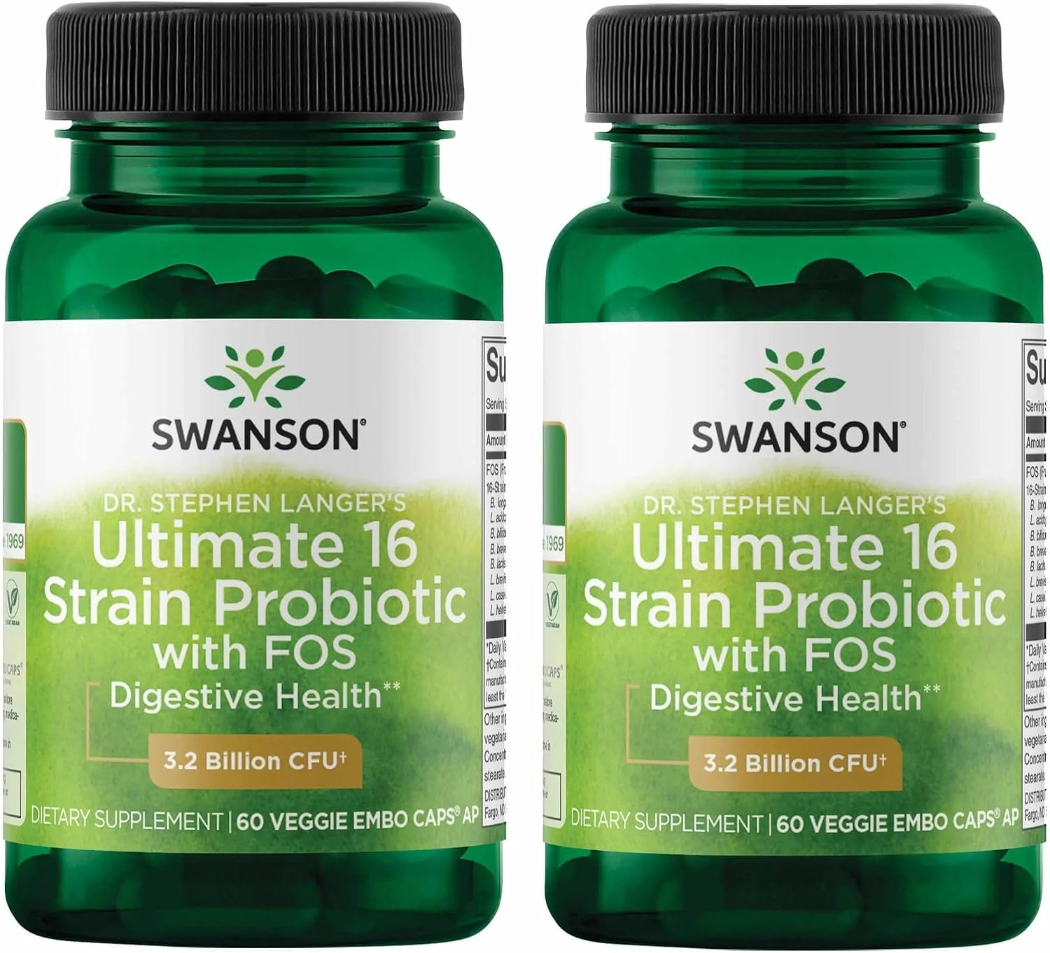 Swanson Dr. Langer's 16-Strain Probiotic with Prebiotic FOS for Gut Health - Image 1