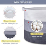 Bosroty cotton rope basket filled with throw blankets
