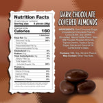 Sunny Island gourmet chocolate coated roasted almonds scattered on table