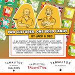Assortment of Tamalitoz hard candy bags in a row