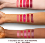 Charlotte Tilbury moisturizing lipstick applied on lips for plumping effect