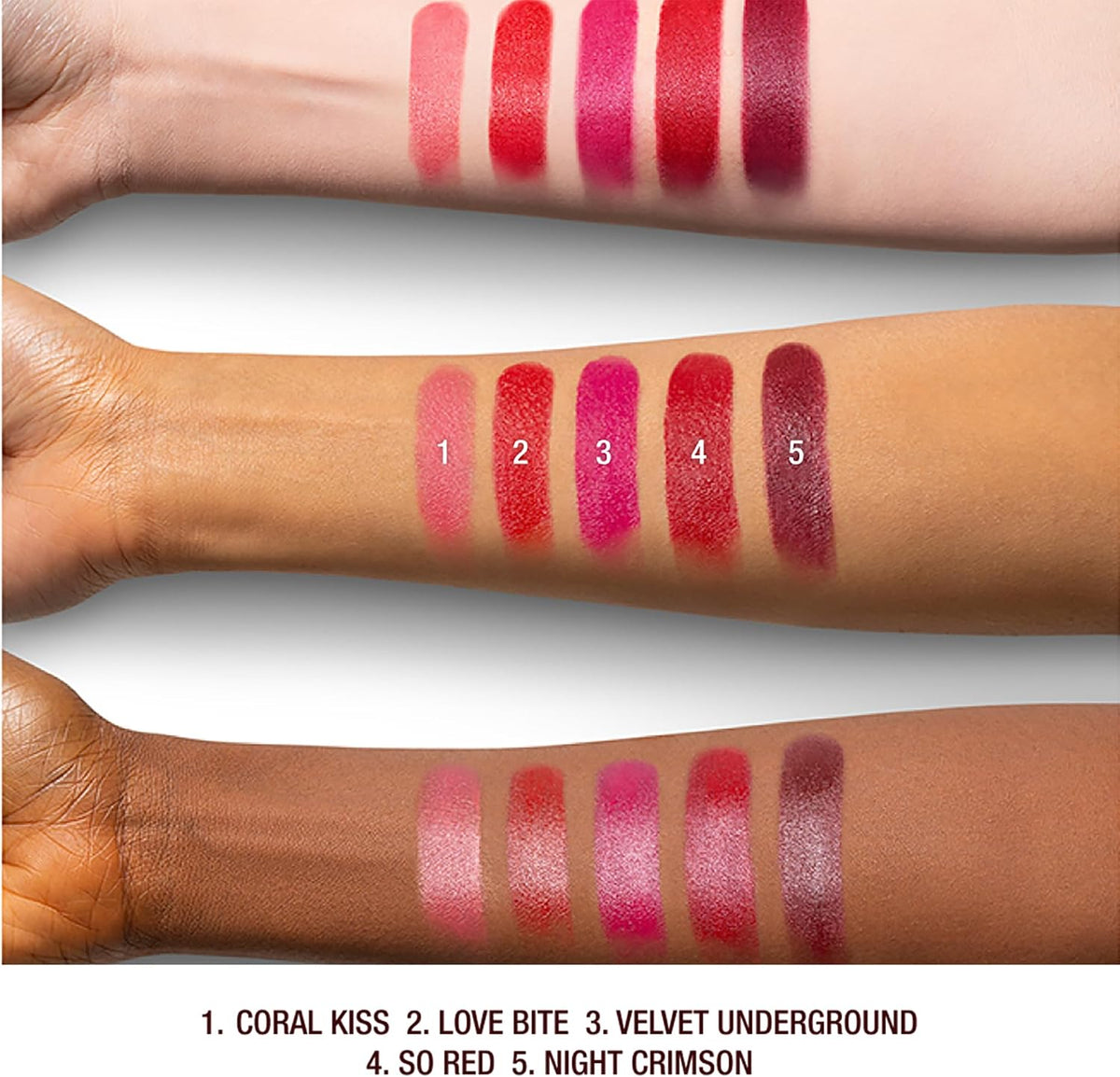 Charlotte Tilbury moisturizing lipstick applied on lips for plumping effect