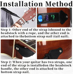 Demonstration of universal attachment ends for acoustic and electric guitars