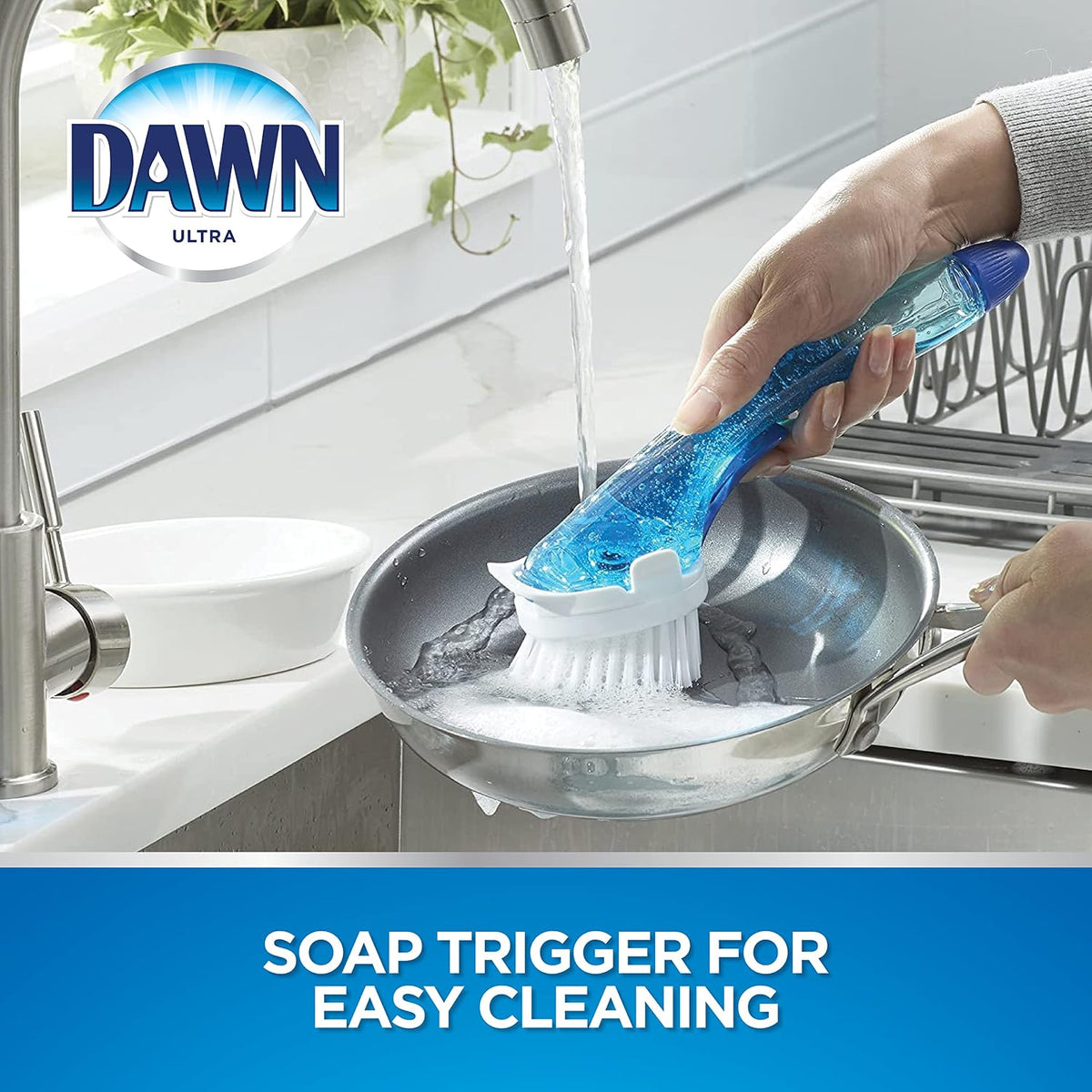 Dawn soap dispensing dish wand handle closeup
