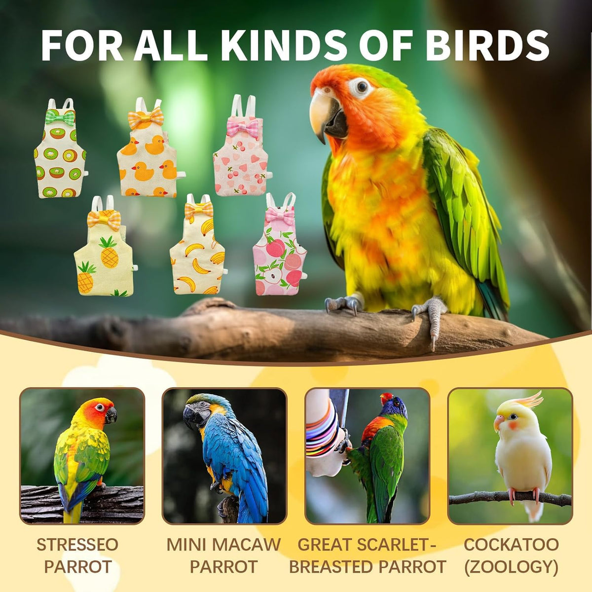 AQOYNQ pet chicken and duck diaper suit highlighting the lightweight breathable fabric