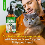 Full packaging view of SalutemPet holistic lung care supplement suitable for all breeds of dogs and cats.