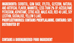 Side view of Trident sugarless chewing gum packaging displaying product information.