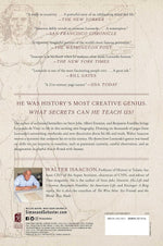 Back cover and spine details of Leonardo da Vinci biography book