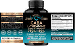 NutraHarmony GABA L-Theanine capsule dosage and serving size label