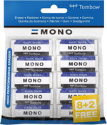 Tombow Mono XS plastic eraser front view packaging