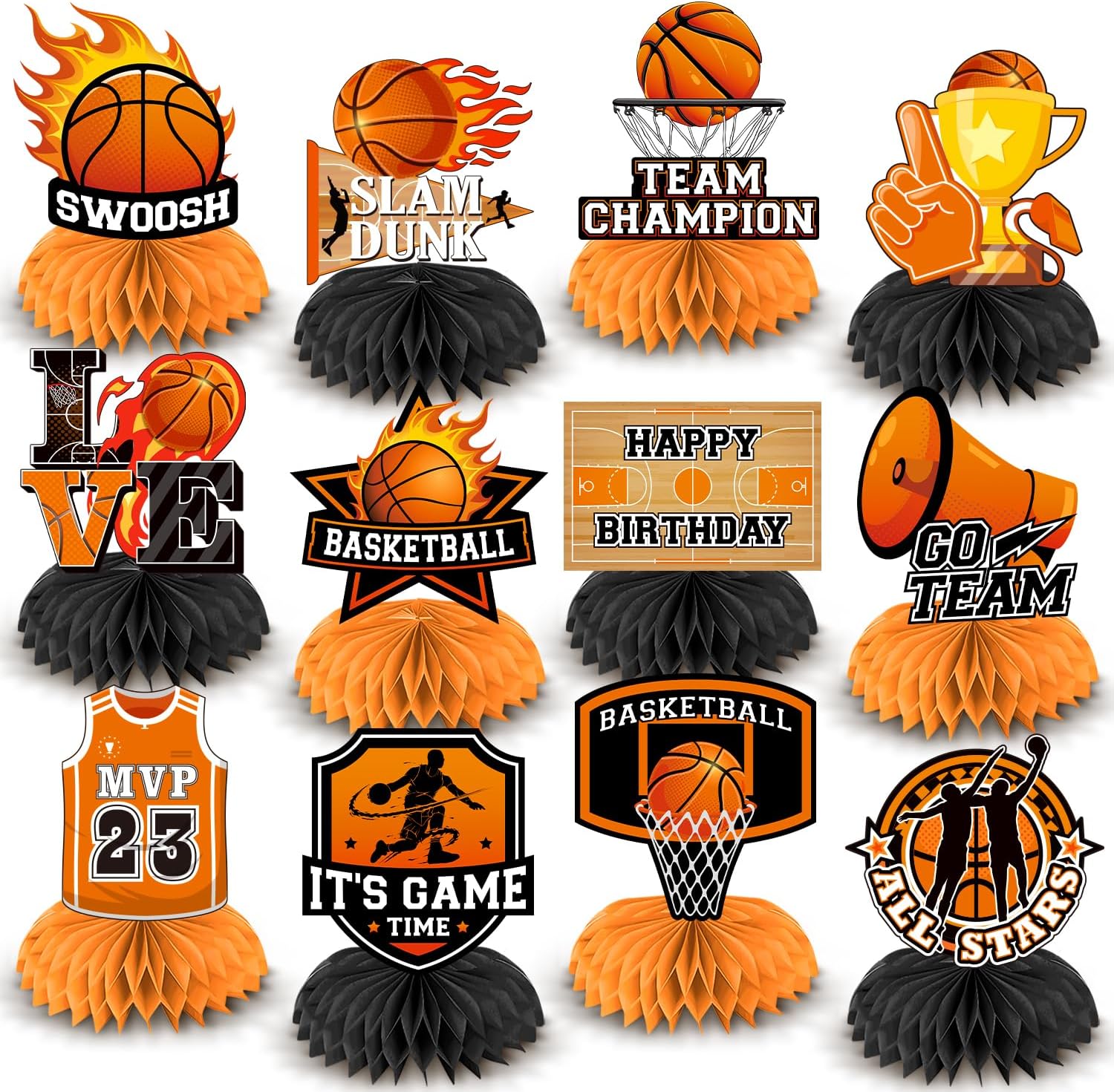 Biswiter basketball party decorations front view