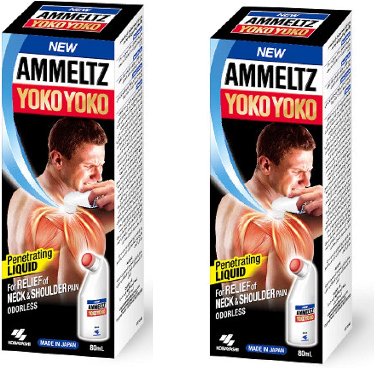 Kobayashi New Ammeltz Yoko Yoko Whole_Body Penetrating Liquid Odorless Massager 80Ml (Pack of 2), Multicolour - Image 1