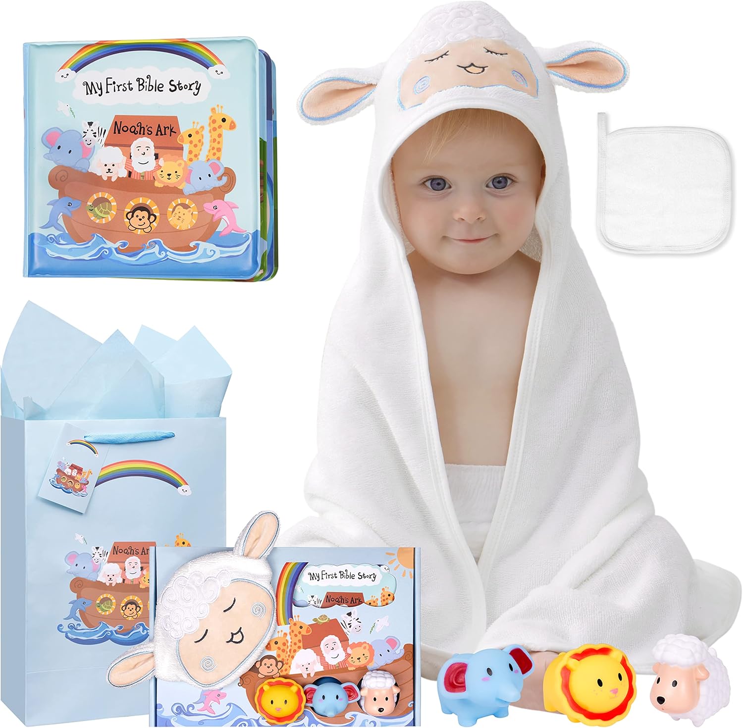 MyMateZoe Noahs Ark 7 piece baptism gift set front view