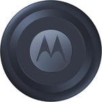 Motorola Moto Tag smart tracker front view in Starlight Blue showing its round minimalist design.