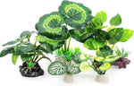 Vtapliea tall aquarium plants 5-pack front view showcasing realistic green foliage for fish tank decor