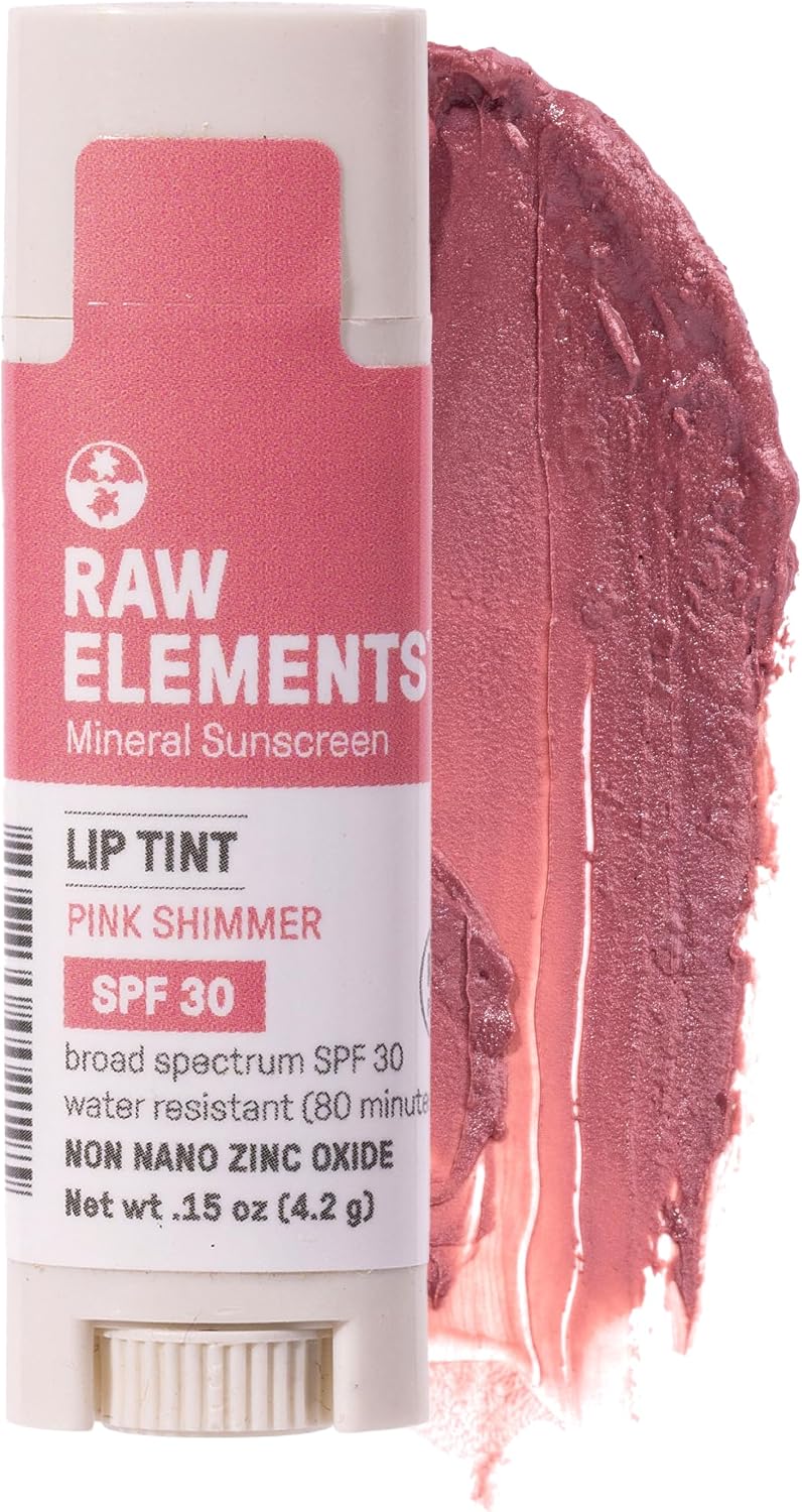 Raw Elements organic pink lip shimmer front view